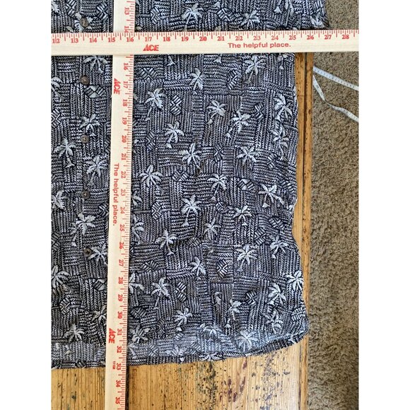 Batak Bay Mens Hawaiian Shirt 2XLT Tropical Palm Print Black/White Rayon - Picture 7 of 7